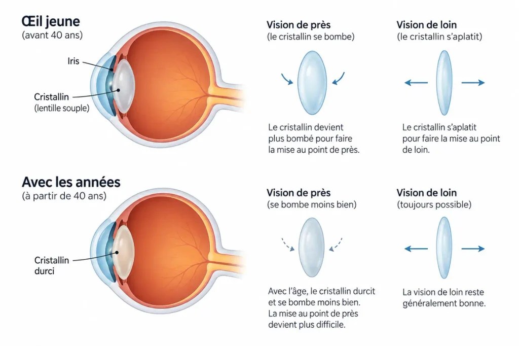 Explication sur le Cristallin après 40 ans